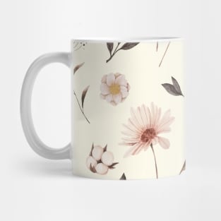 Hand painted watercolor floral pattern - Peach tones Mug